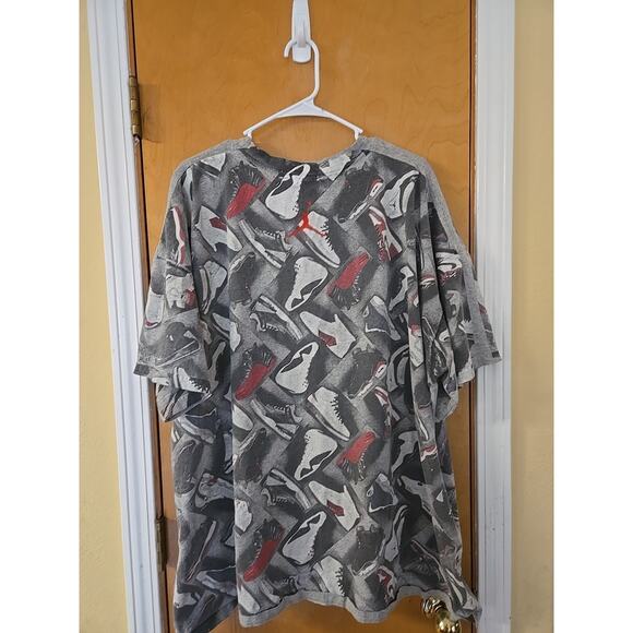 Vintage Nike Air Jordan All Over Sneaker Print Relaxed T Shirt Mens 3XL- Y2K - Picture 6 of 7